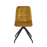 Chaise de salle à manger Farucci - Velours jaune ocre